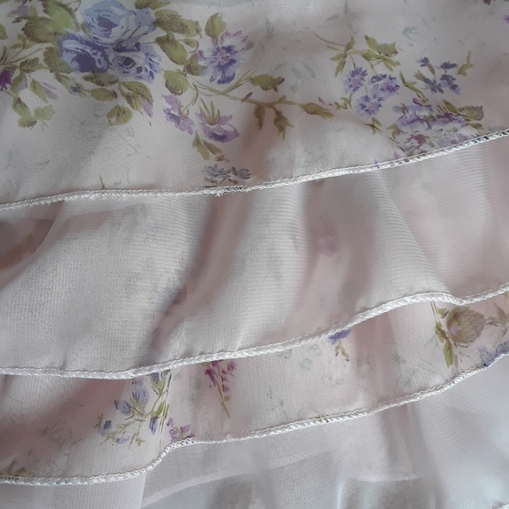 Pink Semi-Sheer Floral Dress